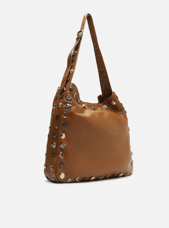 Bolsa Hobo Marrom Couro Grande TIG