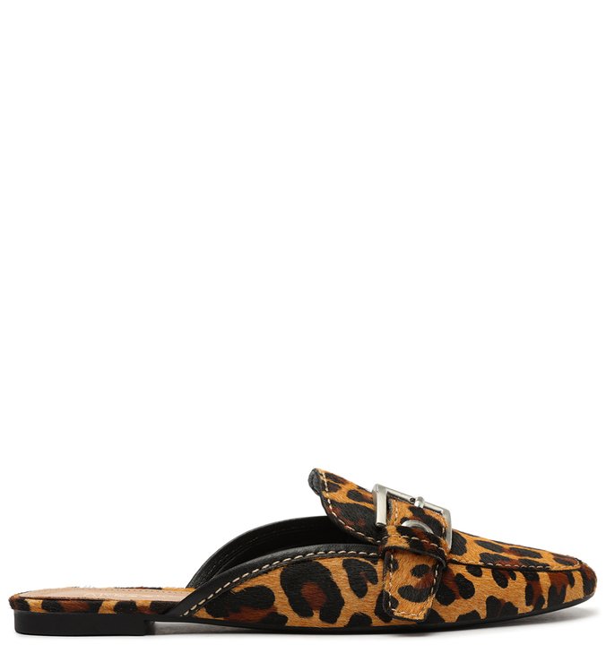 Mule Animal Print Pelo Fivela