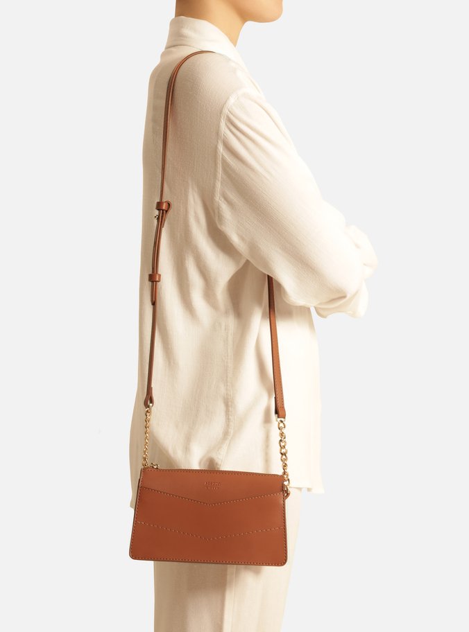 Bolsa Tiracolo Marrom Pequena Costuras