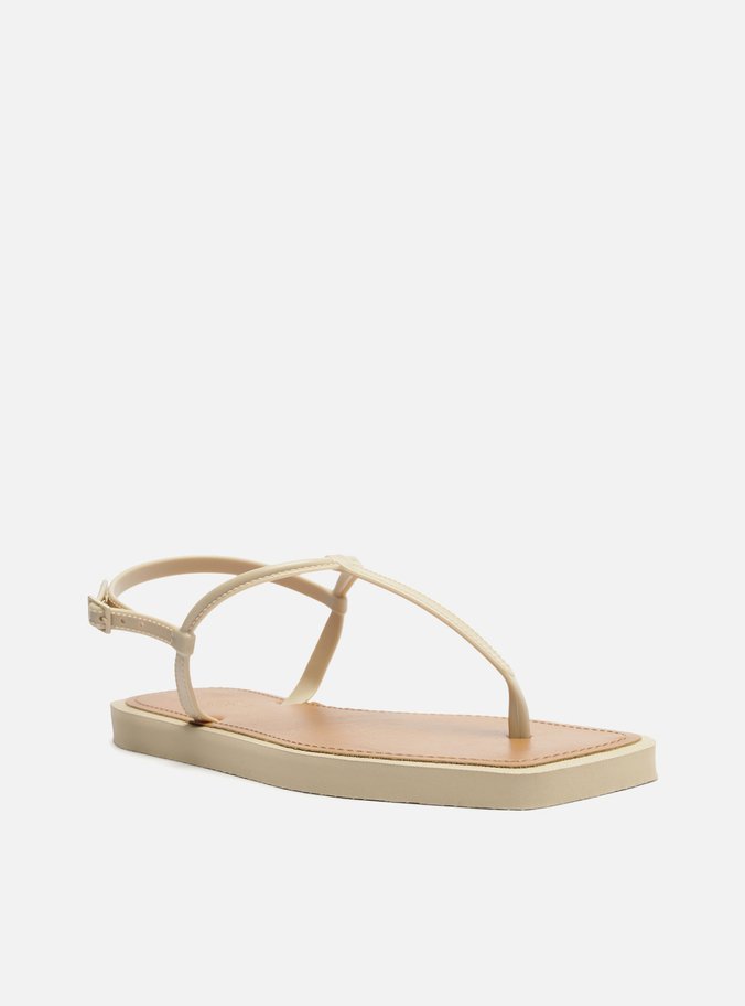 Sandália Rasteira Off-White Slim Square Brizza