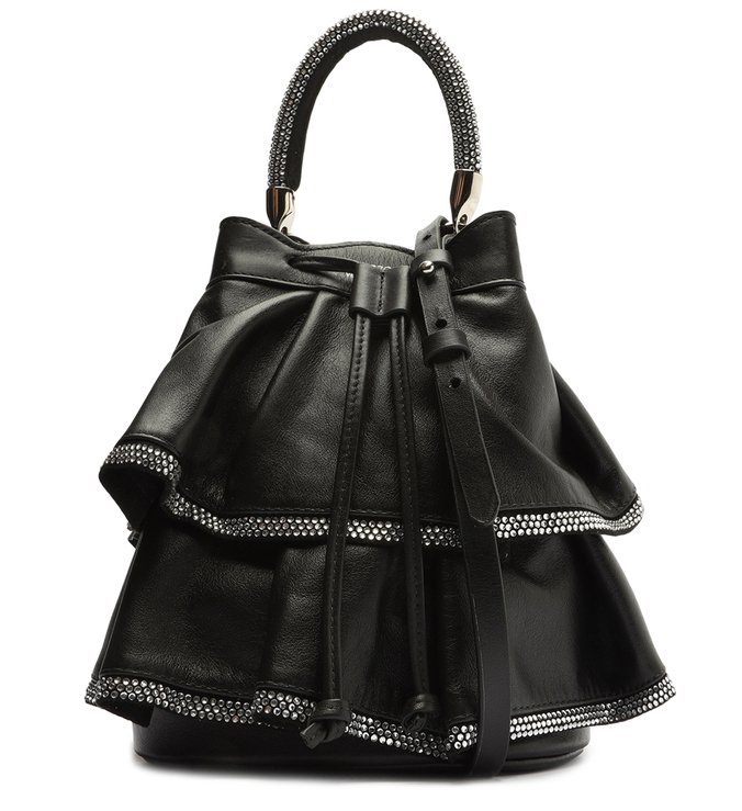 Bolsa Bucket Preta Couro Sara Média | Arezzo