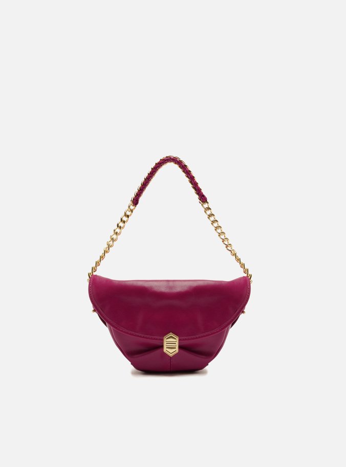 Bolsa Tiracolo Rosa Couro Pequena