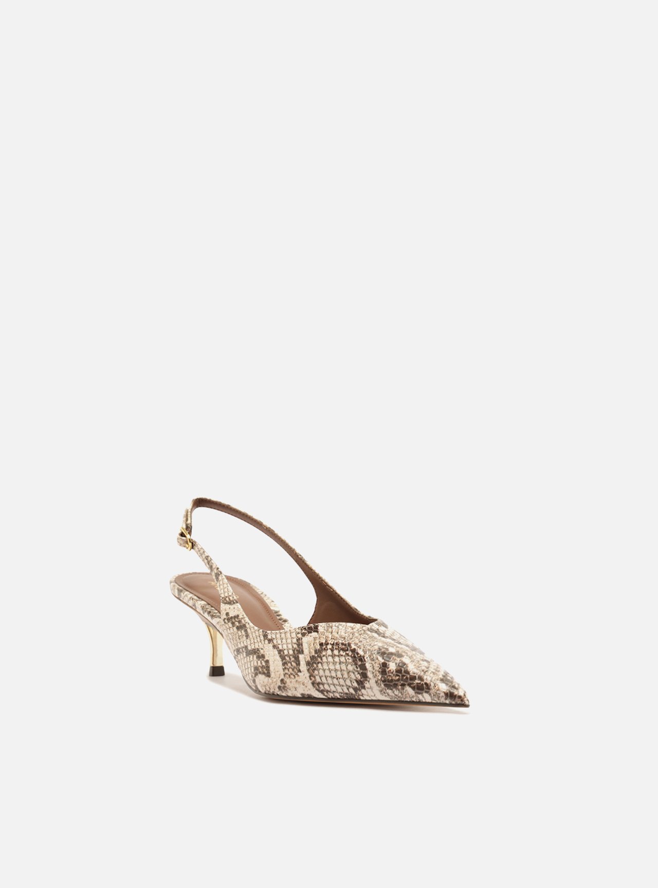 Scarpin Animal Print Snake Bico Fino Slingback — foto 2