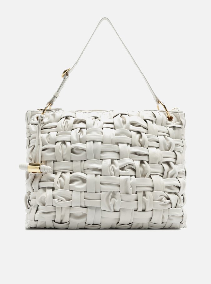 Bolsa Hobo Branca Couro Grande Tressê Maxi