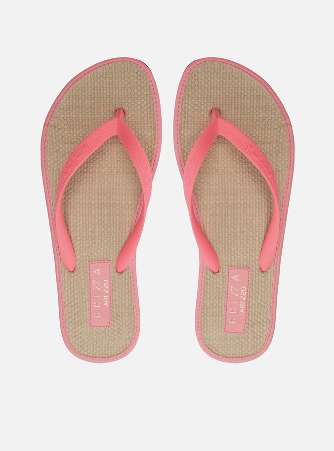 Chinelo de Dedo Rosa Palmilha Palha Brizza Color