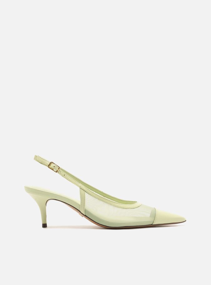 Scarpin Verde Salto Fino Slingback