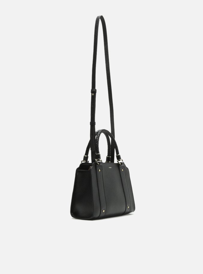 Bolsa Tote Couro Preta Piazza Média