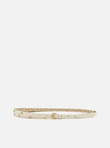 Cinto Off-White Couro Cintura Fino