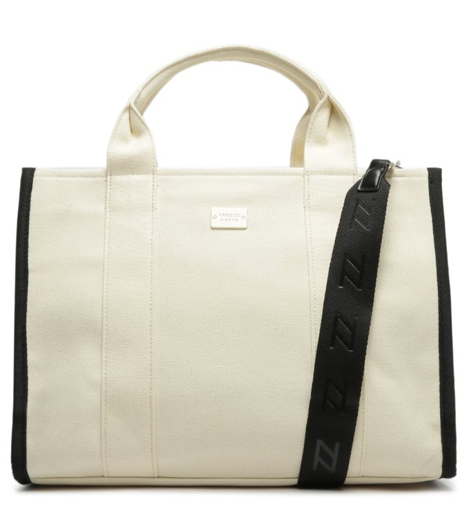 Bolsa Shopping Branca Lona Grande