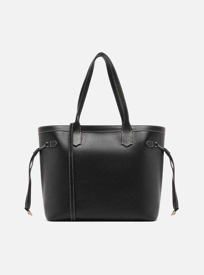 Bolsa Shopping Preta Couro  Média
