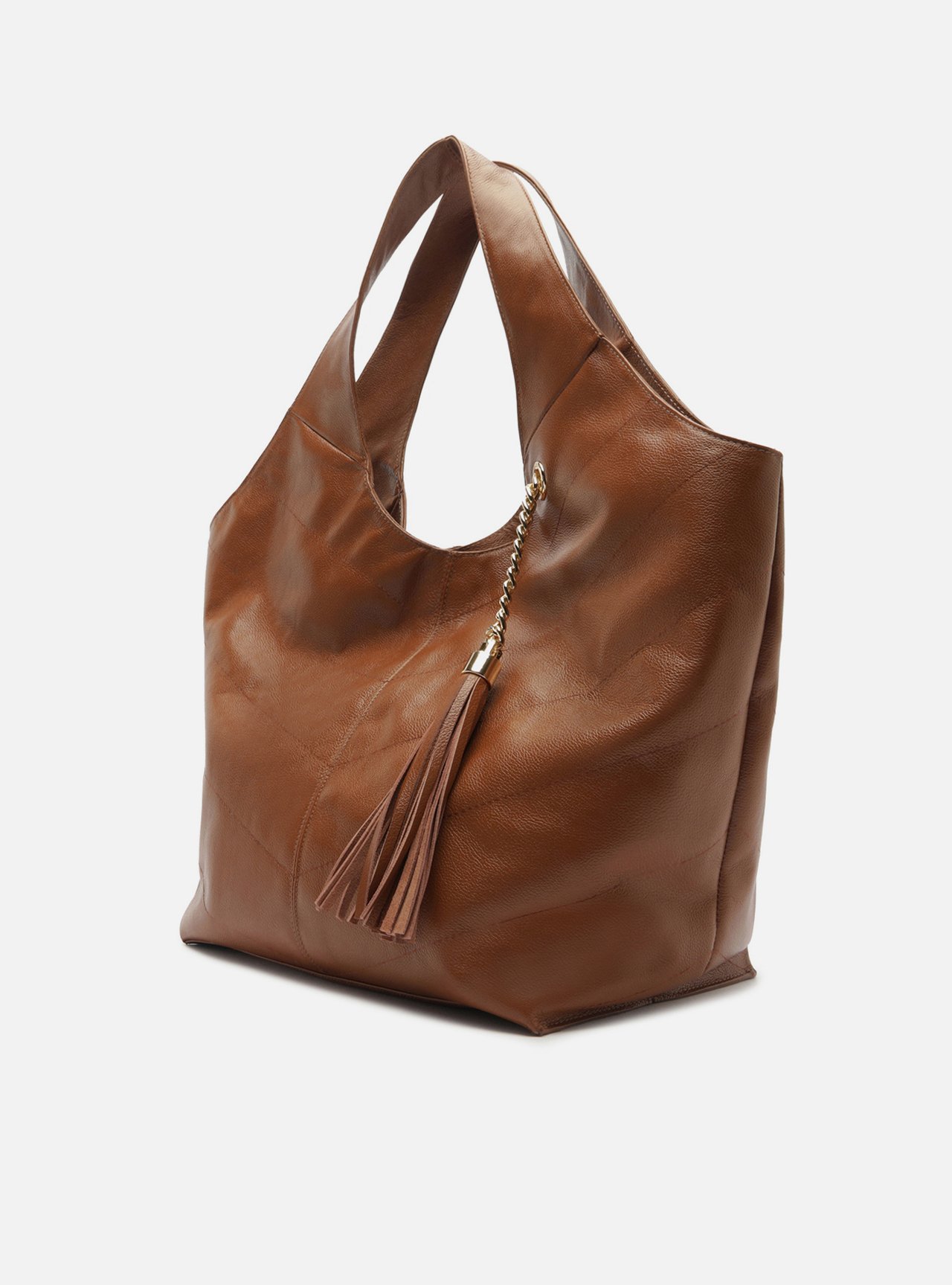 Bolsa Hobo Caramelo Couro Ísis Grande — foto 2