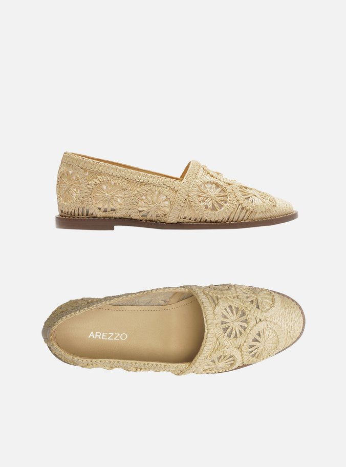 Espadrille Natural Bordada Rasteira TIG
