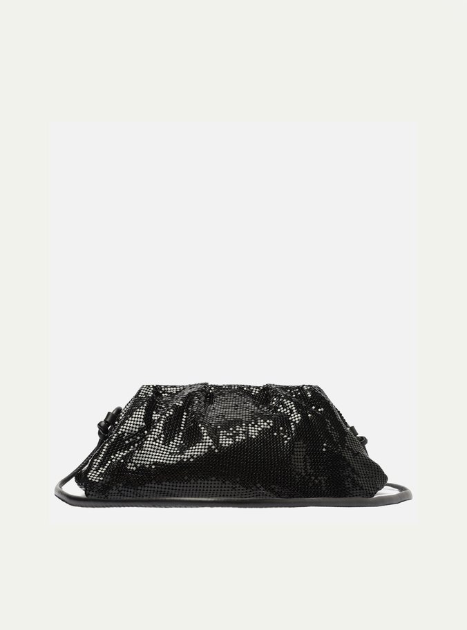Bolsa Tiracolo Preta Strass Metal Pequena 