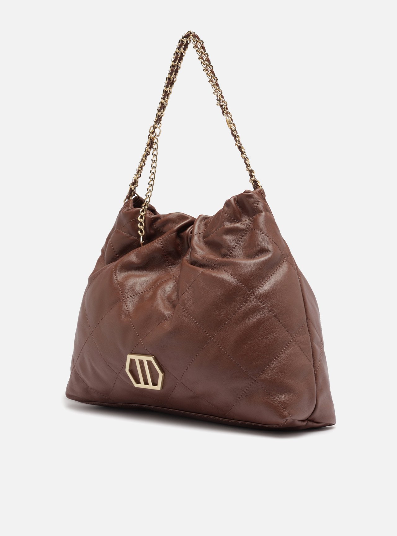 Bolsa Hobo Marrom Couro Grande — foto 2
