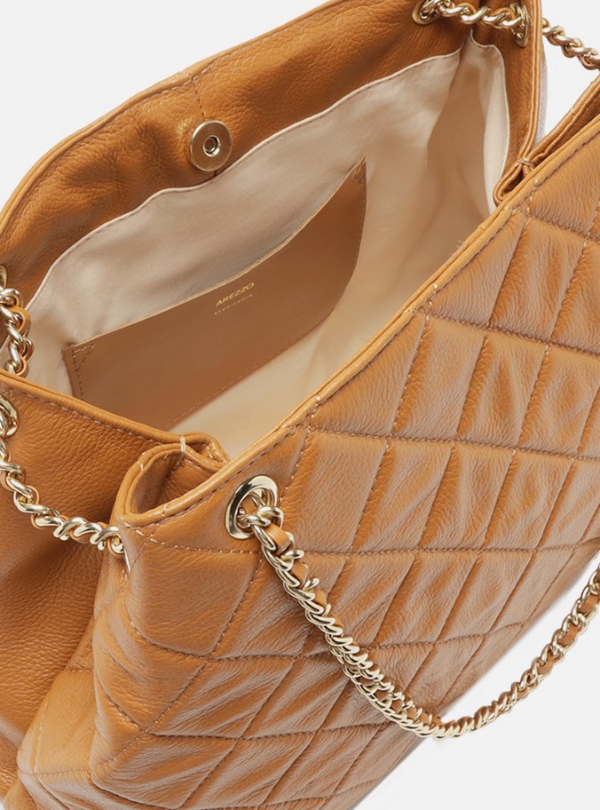 Bolsa Tote Marrom Couro Matelassê Grande