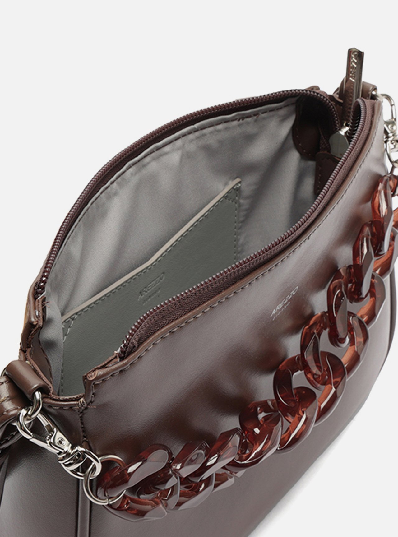 Bolsa Tiracolo Marrom Iara Pequena Translúcida — foto 4