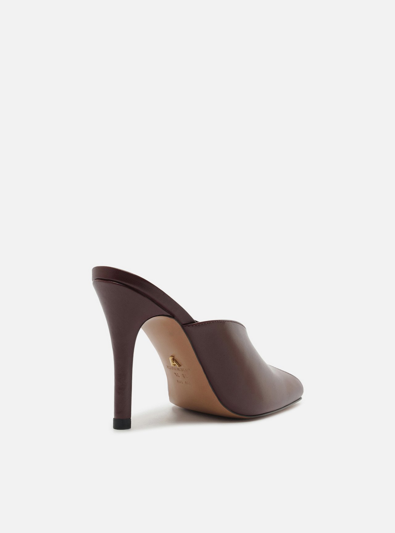 Mule Bordô Couro Salto Fino Cap Toe — foto 3