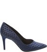 Scarpin Bico Fino Cetim Tressê Sea Blue