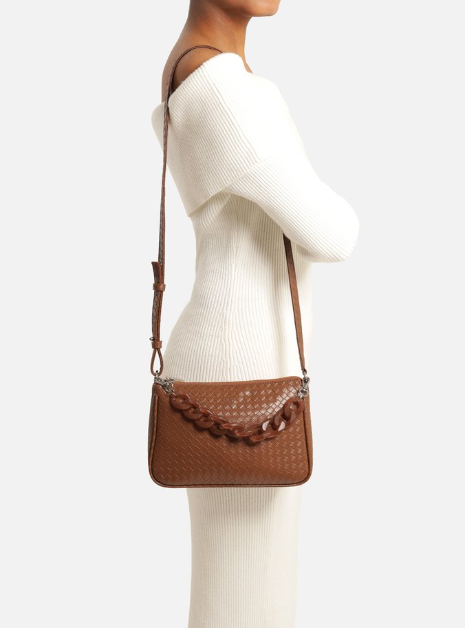 Bolsa Tiracolo Marrom Iara Pequena Tressê