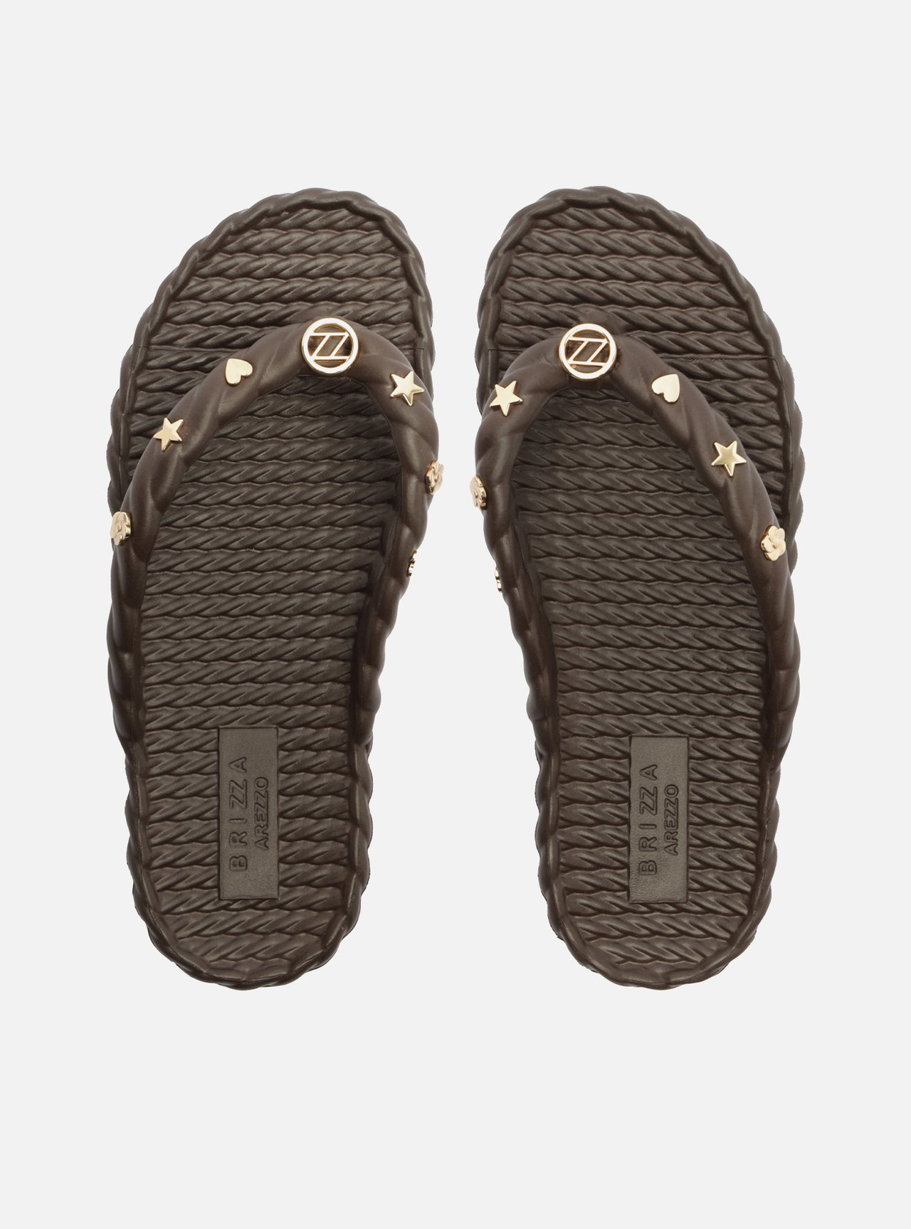 Chinelo de Dedo Marrom Plataforma Metais Brizza — foto 3