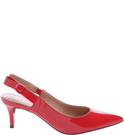 scarpin vermelho aberto atras