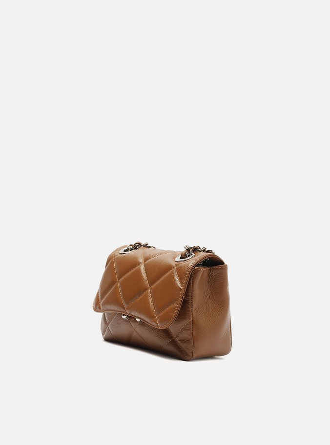 Bolsa Tiracolo Marrom Couro Mizz Pequena