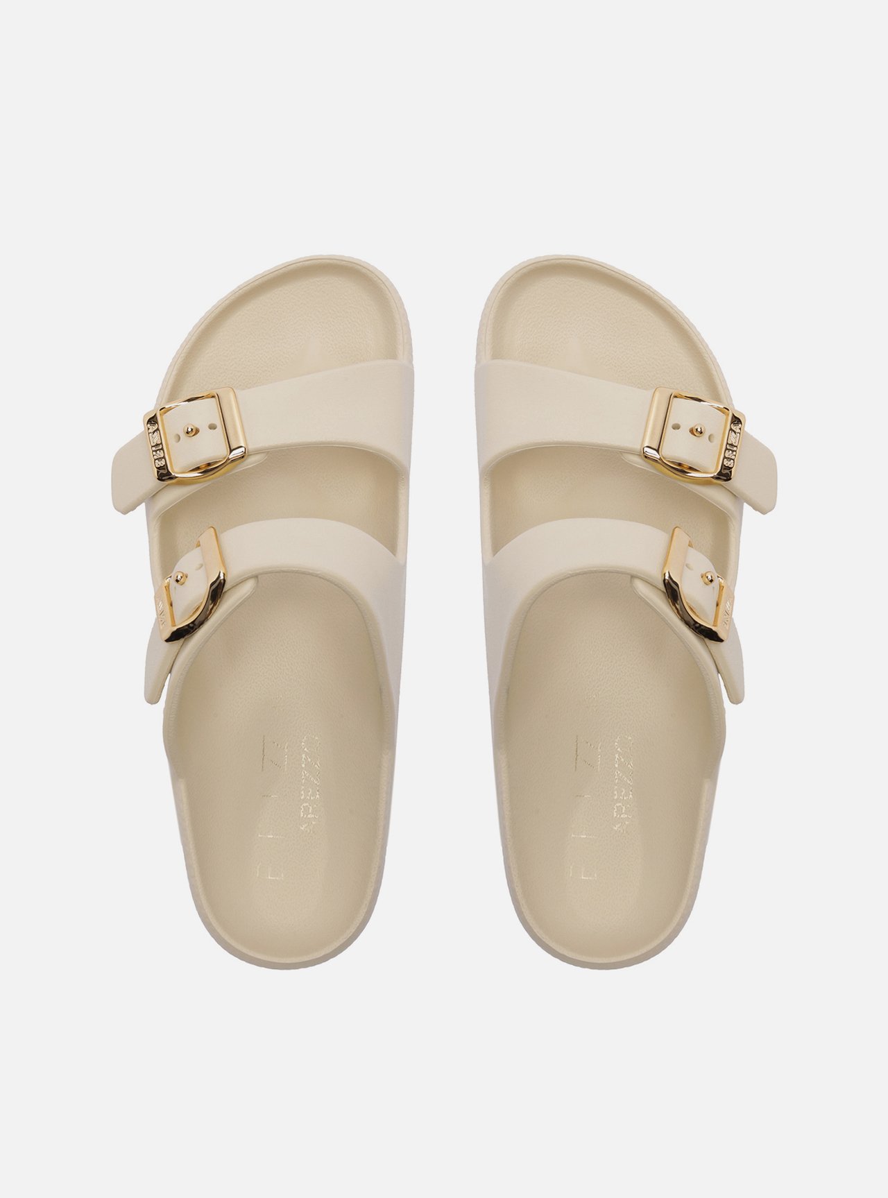 Sandália Slide Off White Fivelas Metálicas Brizza — foto 3