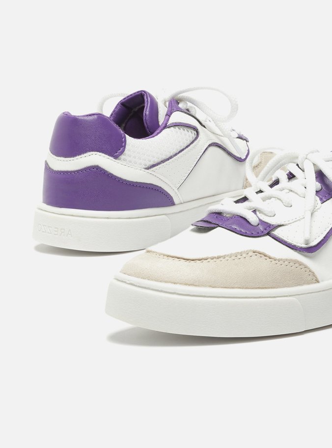 Tênis Infantil Branco Roxo Flatform Bambini