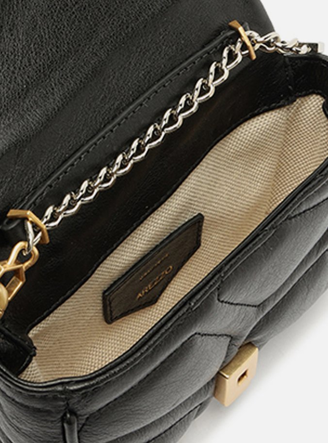 Bolsa Tiracolo Preta Couro Emma Pequena