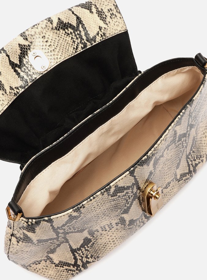 Bolsa Tiracolo Snake Couro Média Peça Metal