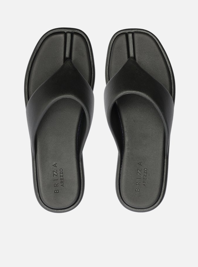 Sandália Preta Flatform Tira Larga