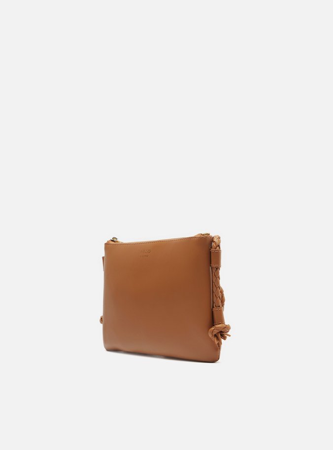 Bolsa Tiracolo Marrom Pequena Alça Corda