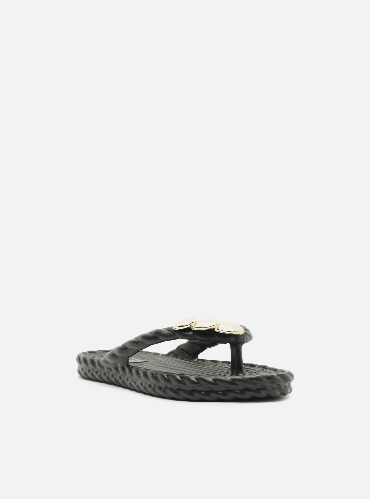 Chinelo de Dedo Preto Bico Redondo Brizza — foto 2