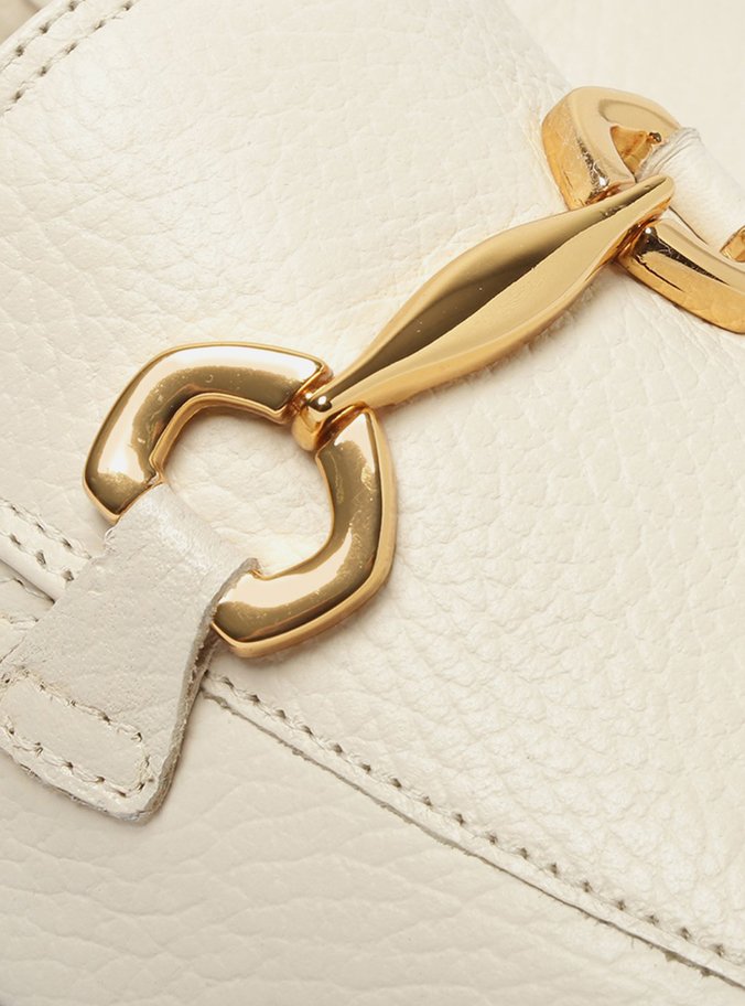 Mule Off-White Couro Rasteira Bridão