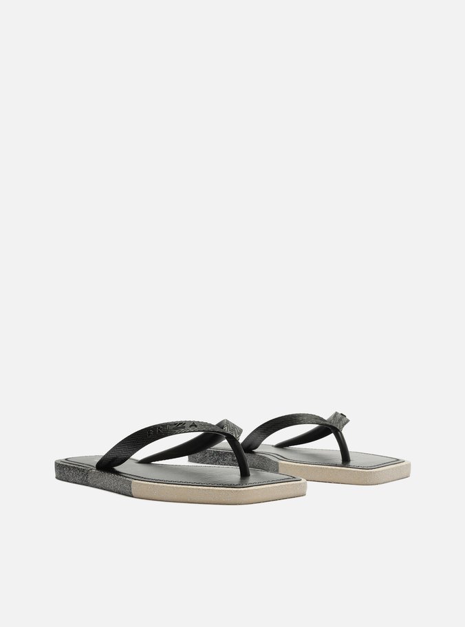 Chinelo de Dedo Preto Glitter Square Brizza