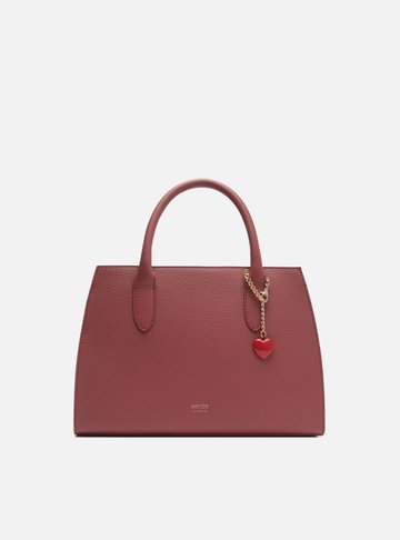Bolsa Tote Rosa Média Pingente Coração