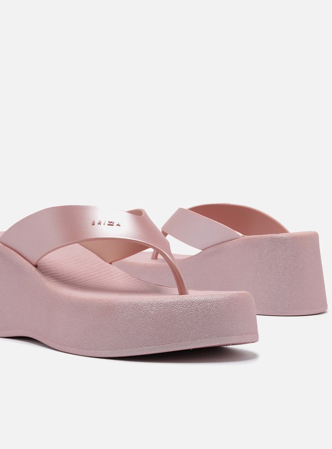 Sandália Rosa Metal Flatform Barcelona