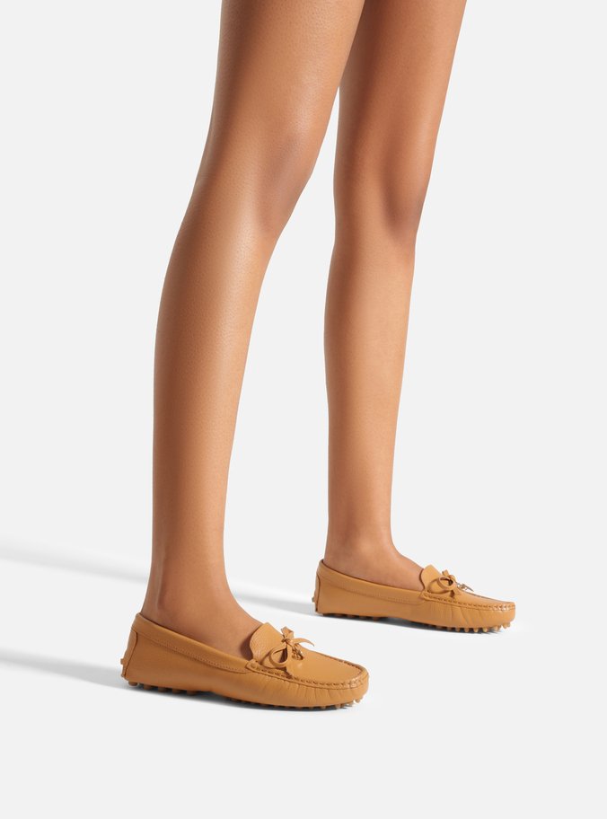 Mocassim Marrom Couro Sola Emborrachada Retrô Pin