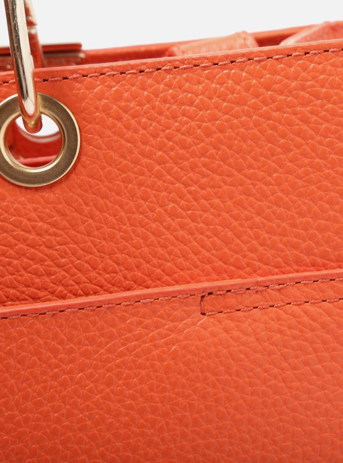 Bolsa Tote Laranja Couro Bianca Grande