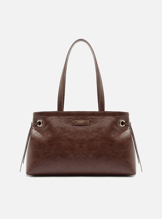 Bolsa Shopping Marrom Grande Metais