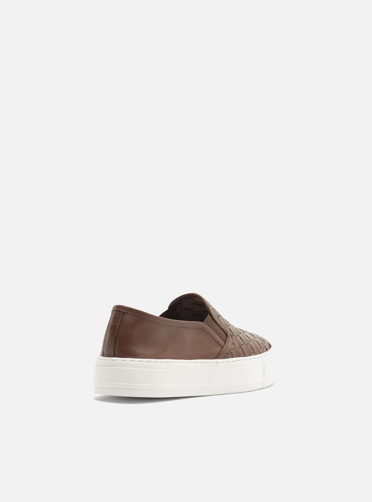 Tênis Marrom Couro Salto Flatform Tressê — foto 3