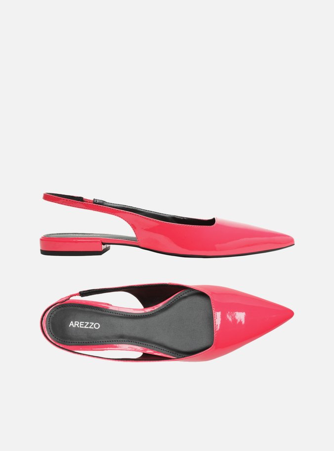 Sapatilha Rosa Verniz Bico Fino Slingback