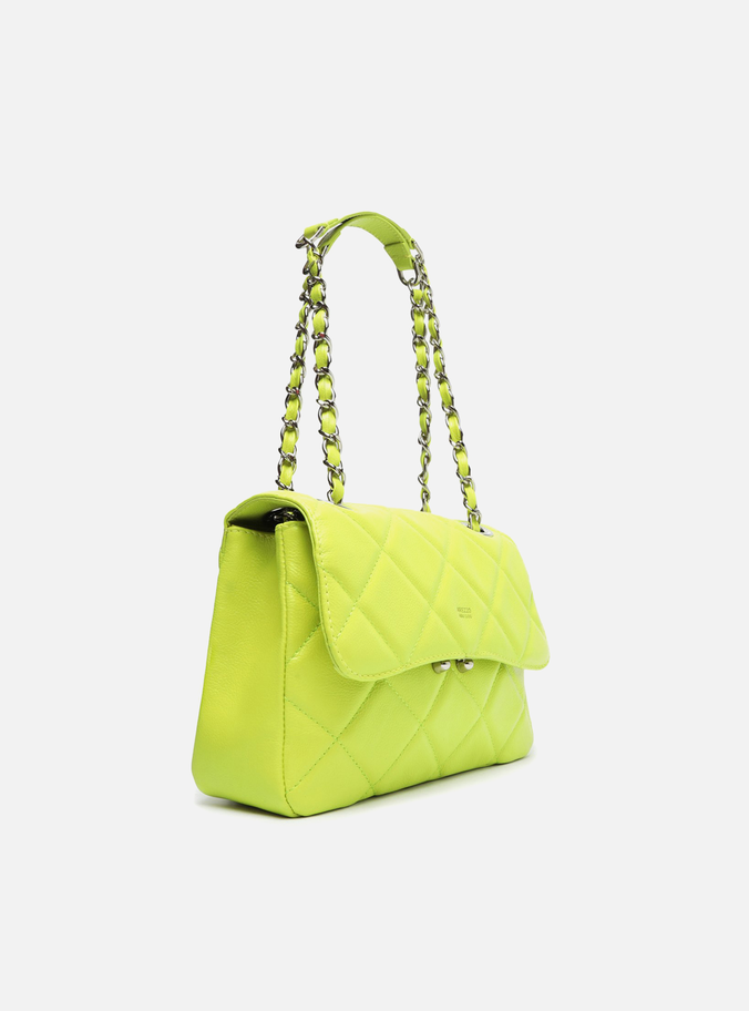 Bolsa Tiracolo Verde Lima Couro Mizz Média