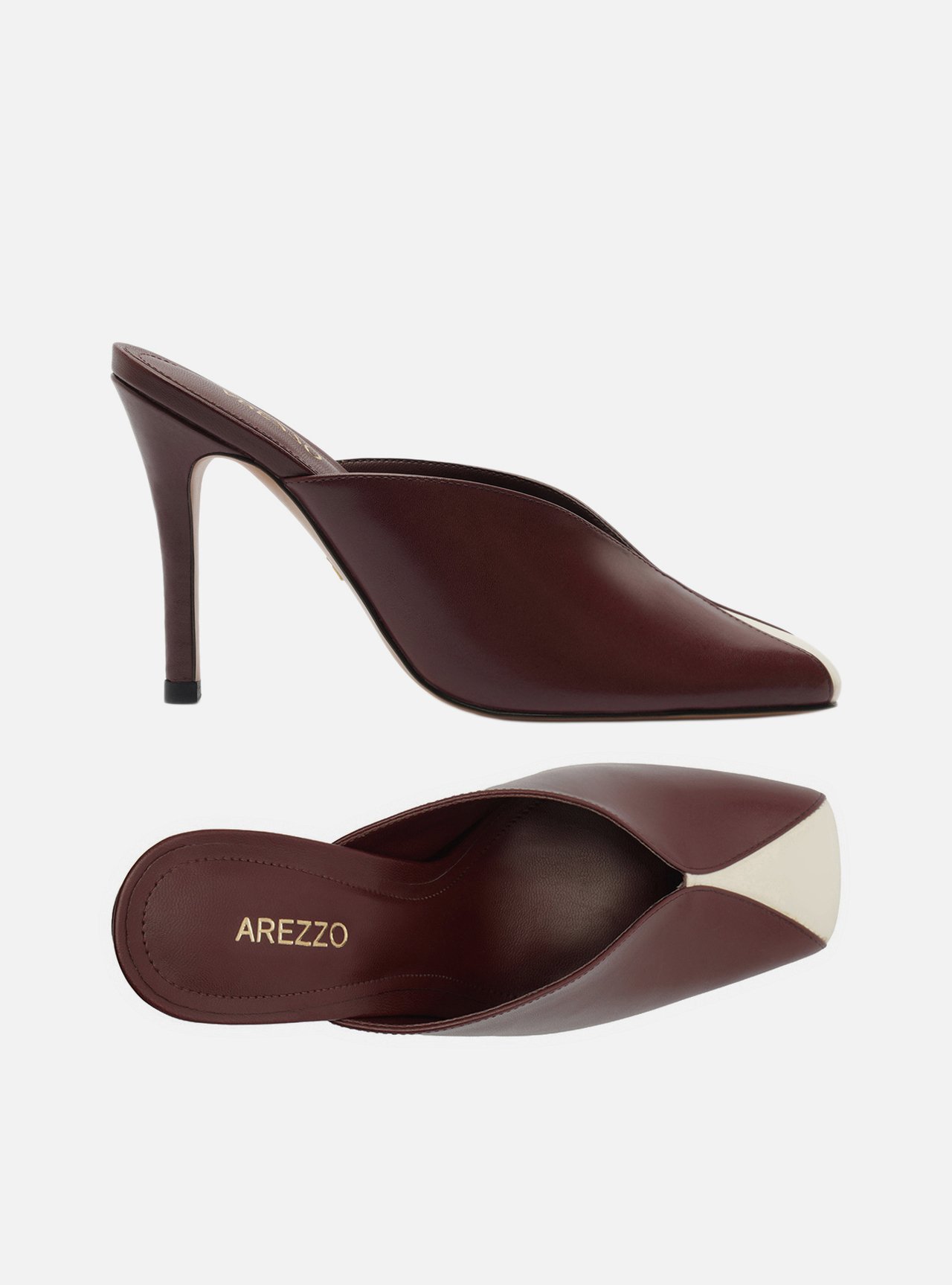 Mule Bordô Couro Salto Fino Cap Toe — foto 5