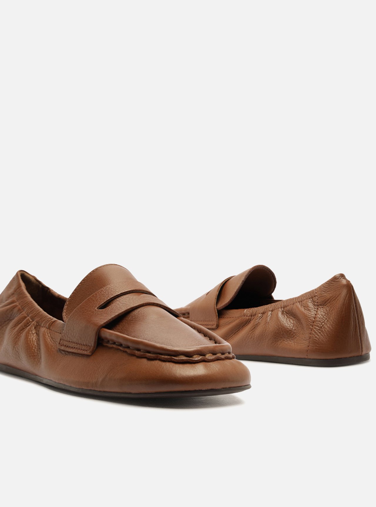 Mocassim Marrom Couro Bico Quadrado Soft — foto 4