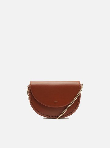 Arezzo — Bolsa Tiracolo Marrom Pequena Corrente Tampo