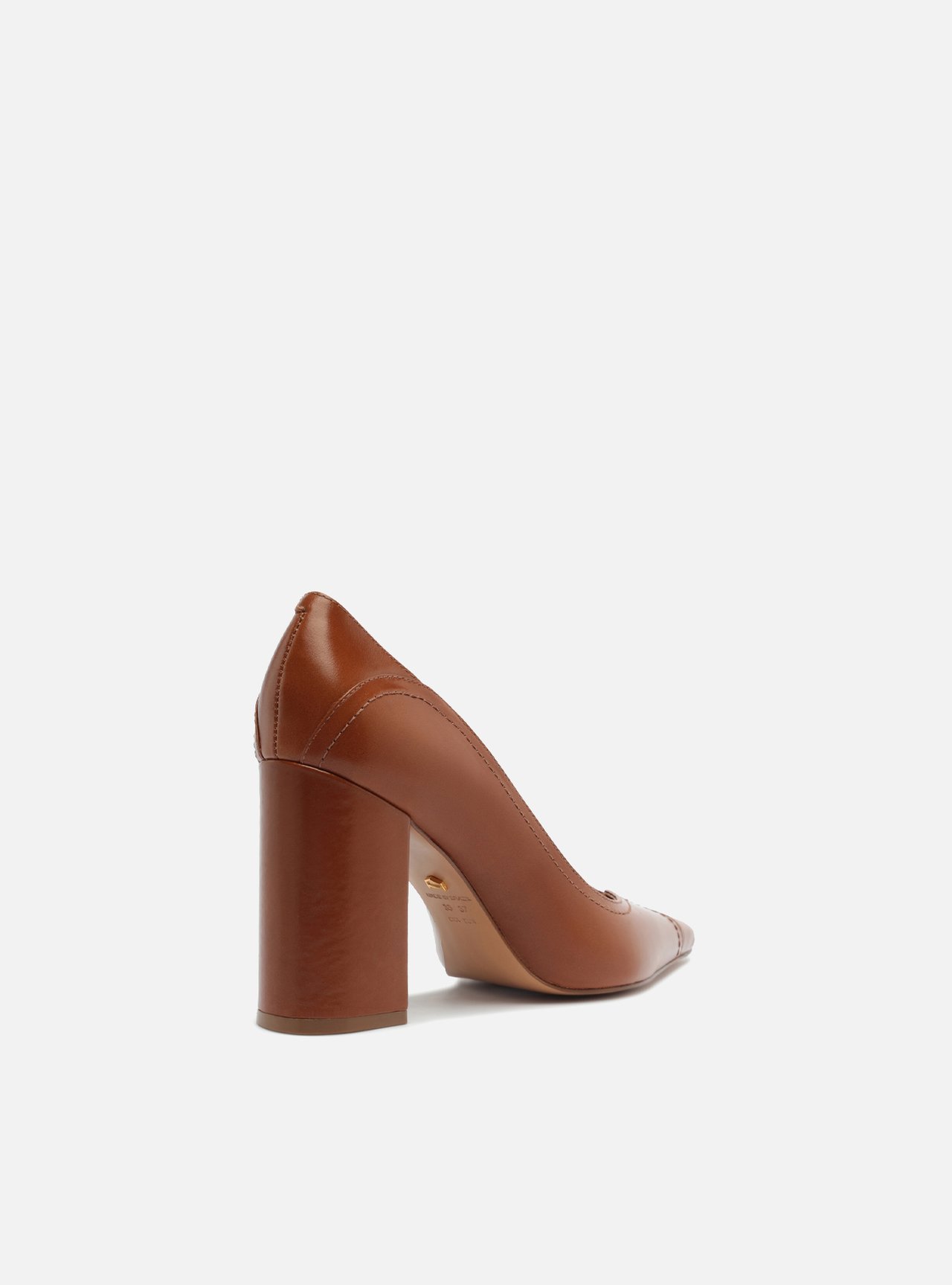 Scarpin Marrom Salto Bloco — foto 3
