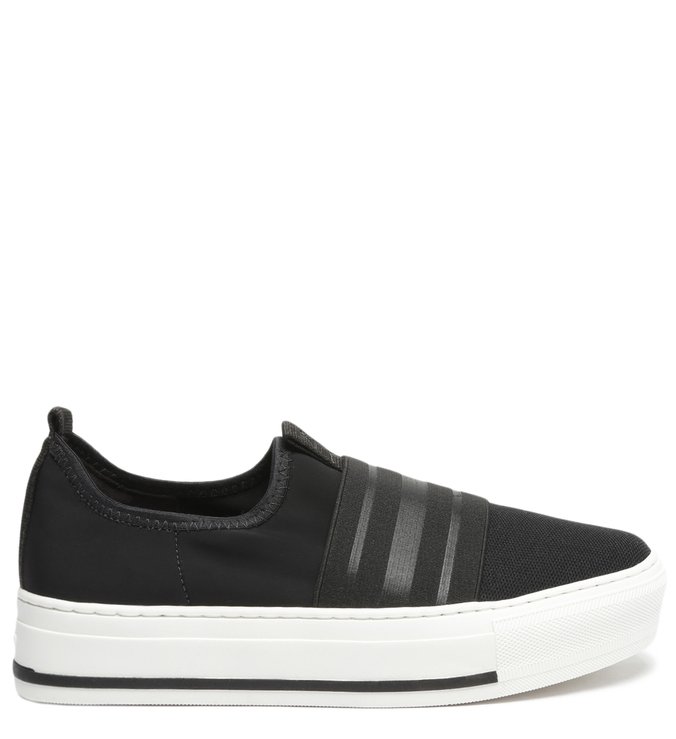 Slip On Preto Tecido Flatform ZZ Mov