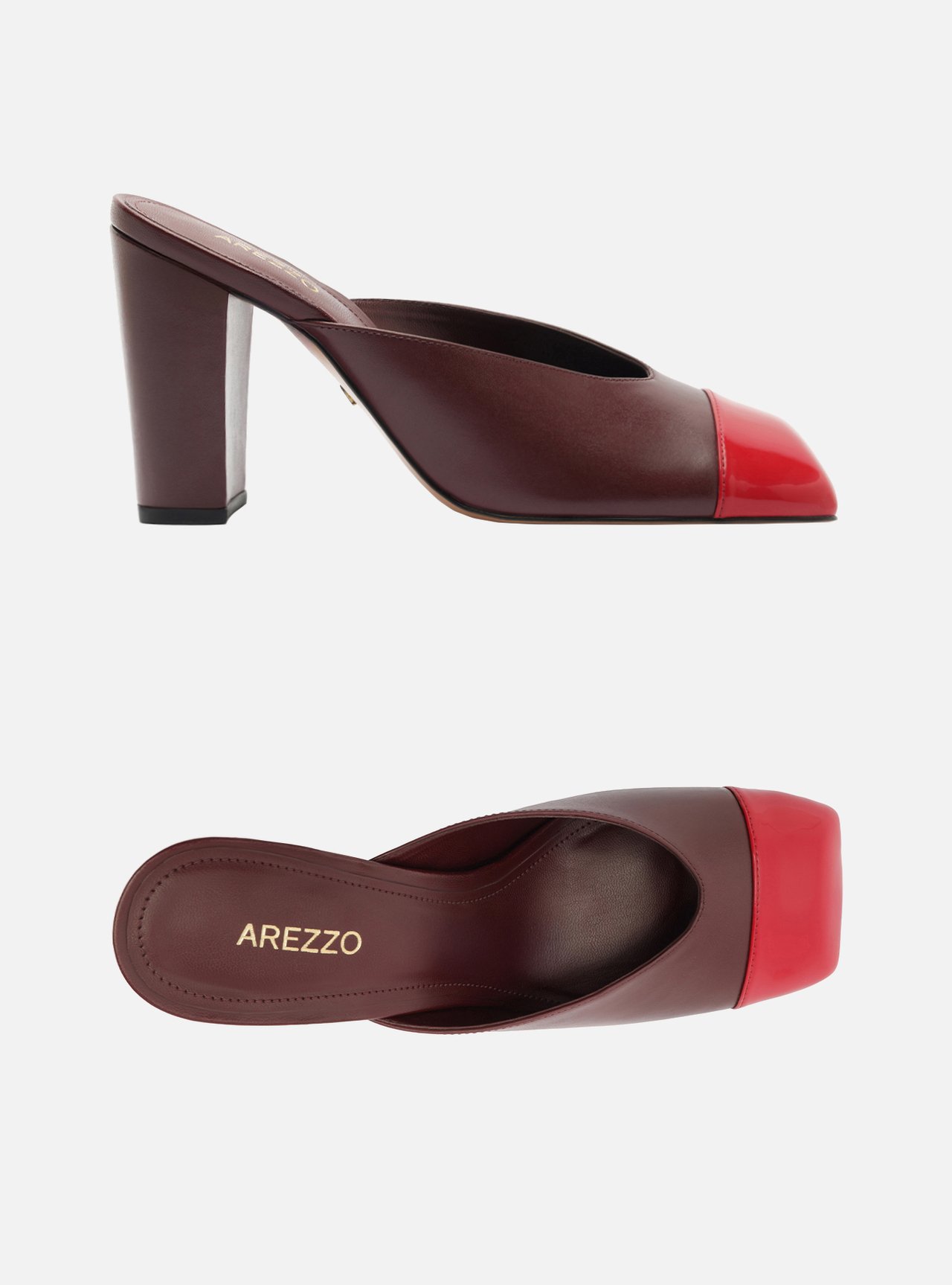 Mule Bordô Salto Bloco Cap Toe Vermelho — foto 7