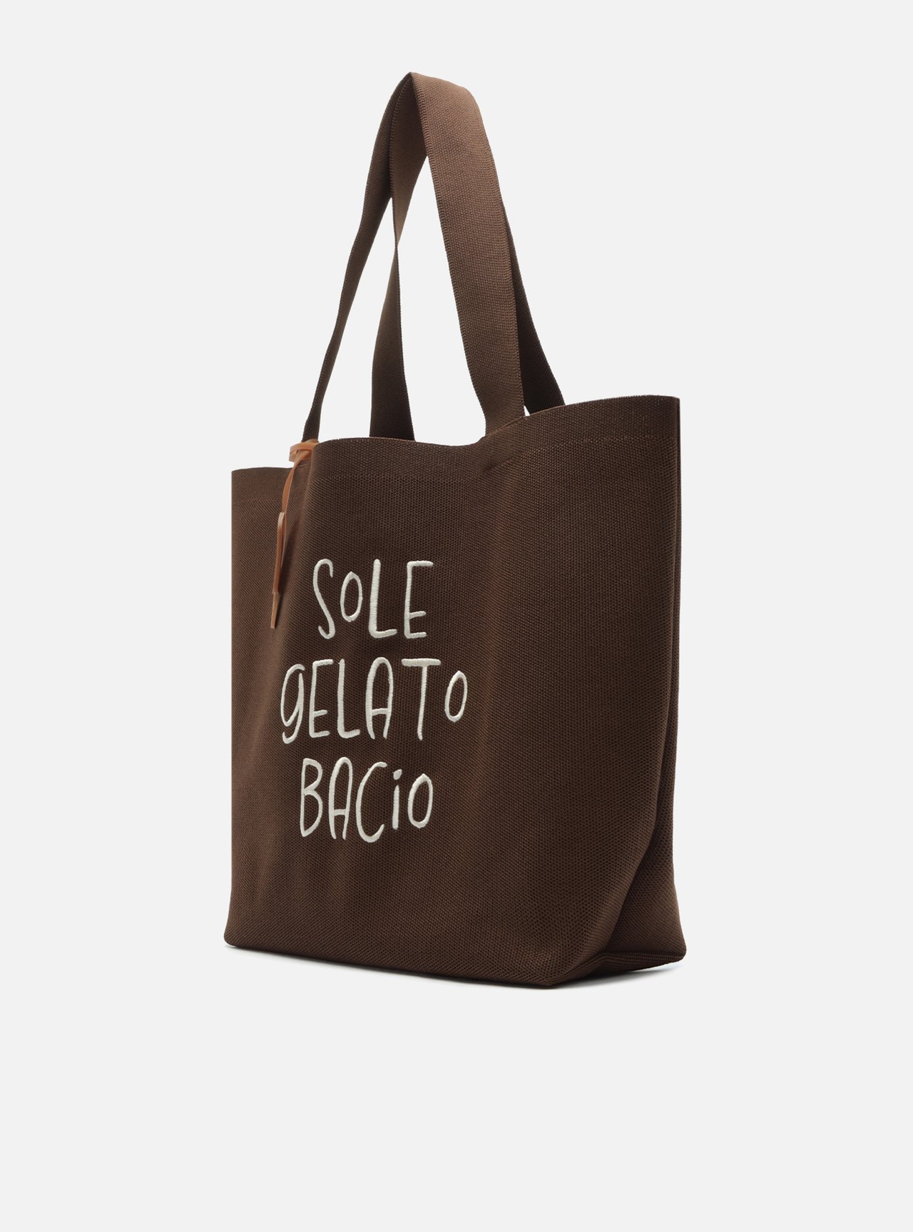 Bolsa Shopping Marrom Crochê Grande Brizza Bacio Di Latte — foto 2